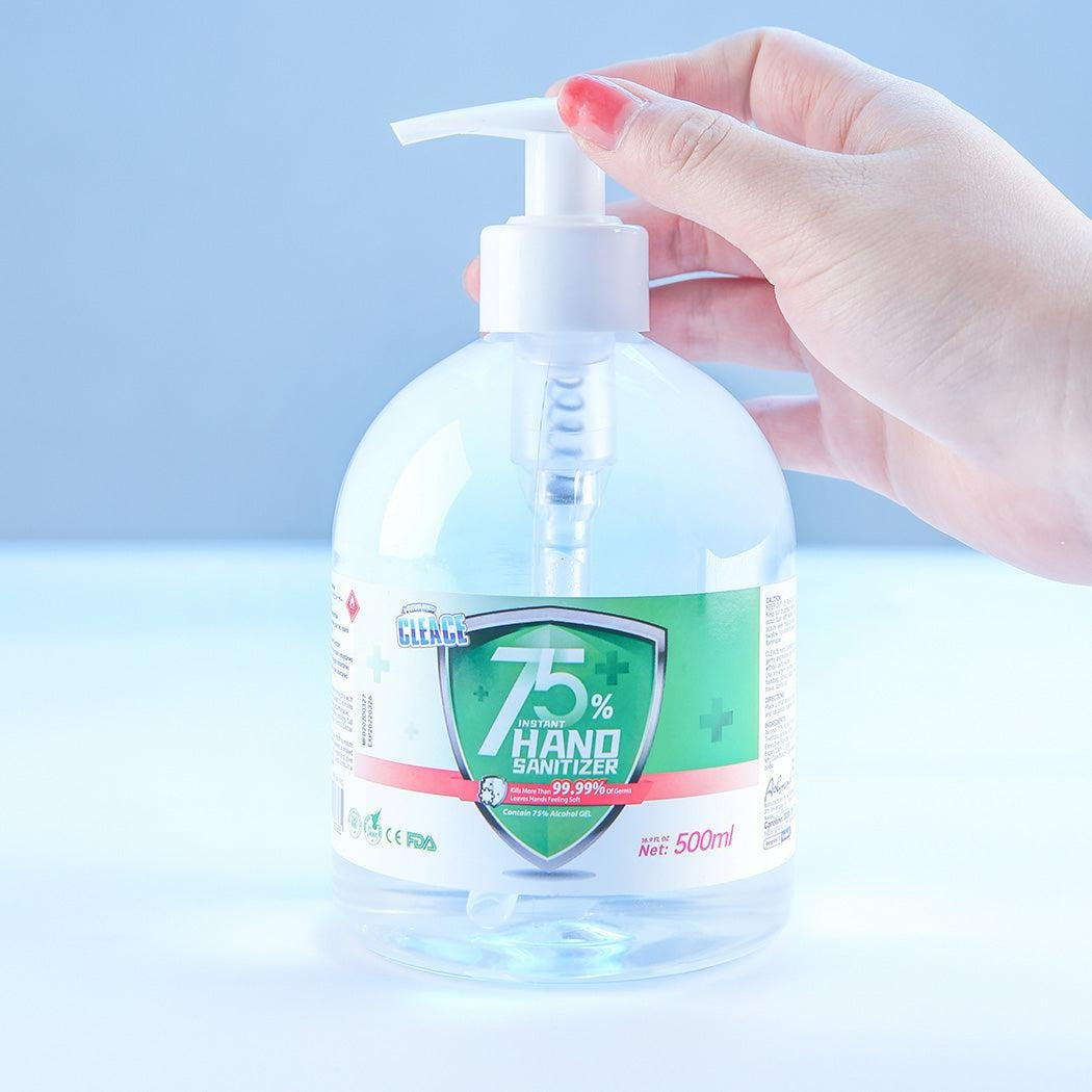 Cleace 8x Hand Sanitiser Instant Gel Wash 75% Alcohol 99% Anti Bacterial 500ML Deals499