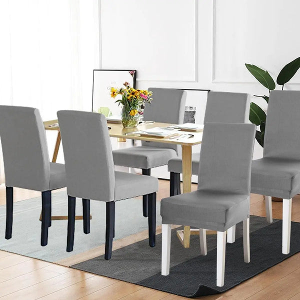 8x Stretch Elastic Chair Covers Dining Room Wedding Banquet Washable Grey Deals499