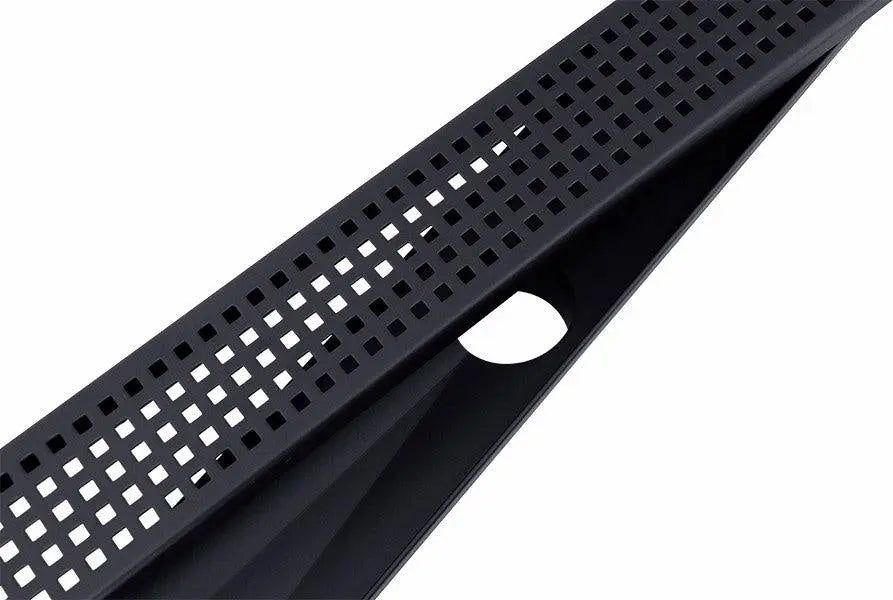 900mm Bathroom Shower Black Grate Drain w/Centre outlet Floor Waste Square Pattern Deals499