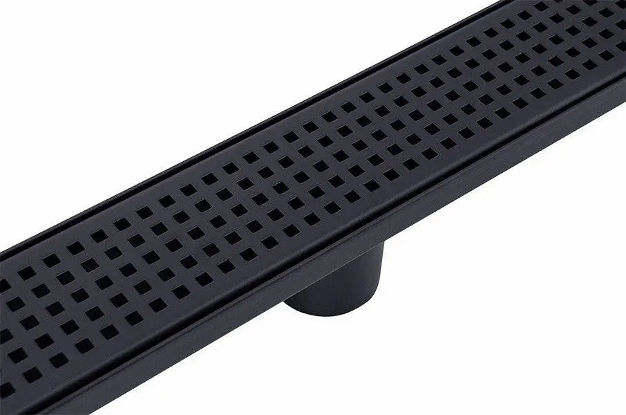 900mm Bathroom Shower Black Grate Drain w/Centre outlet Floor Waste Square Pattern Deals499