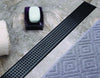 900mm Bathroom Shower Black Grate Drain w/Centre outlet Floor Waste Square Pattern Deals499