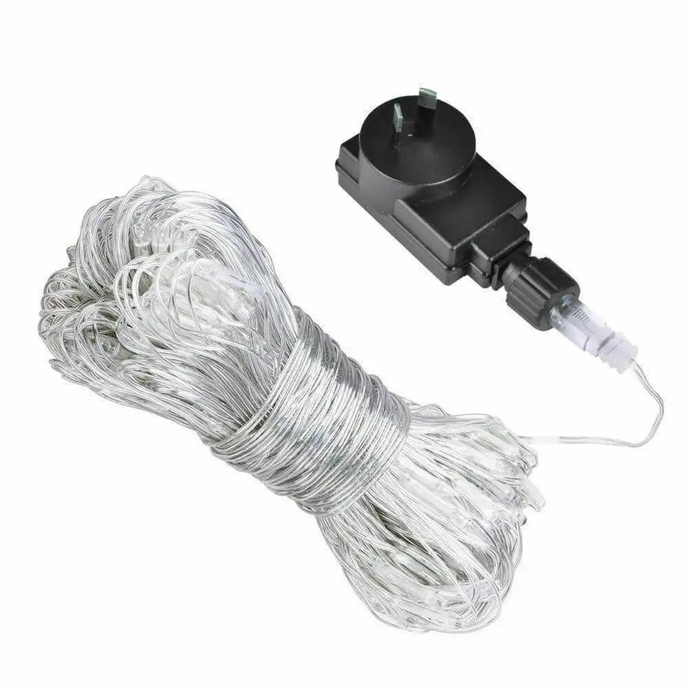 96LED Fairy String Lights Net Mesh Curtain Xmas Wedding Party D?cor Multi Colour Deals499