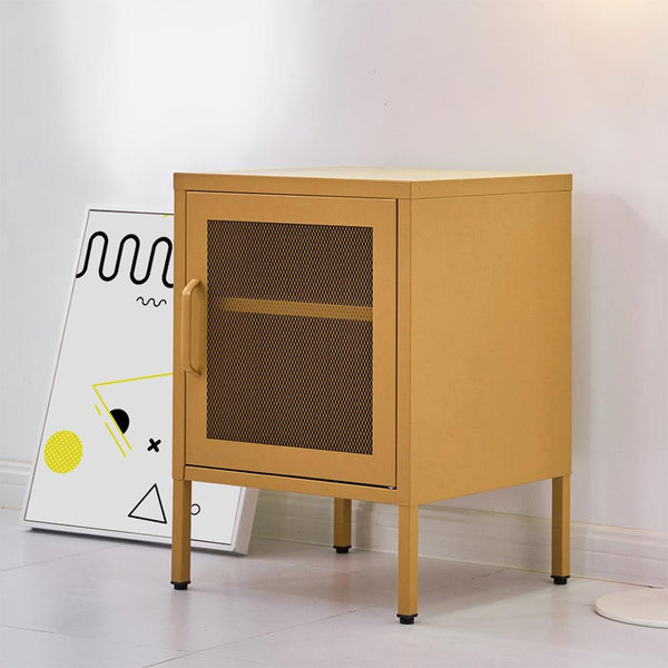 ArtissIn Mini Mesh Door Storage Cabinet Organizer Bedside Table Yellow Deals499