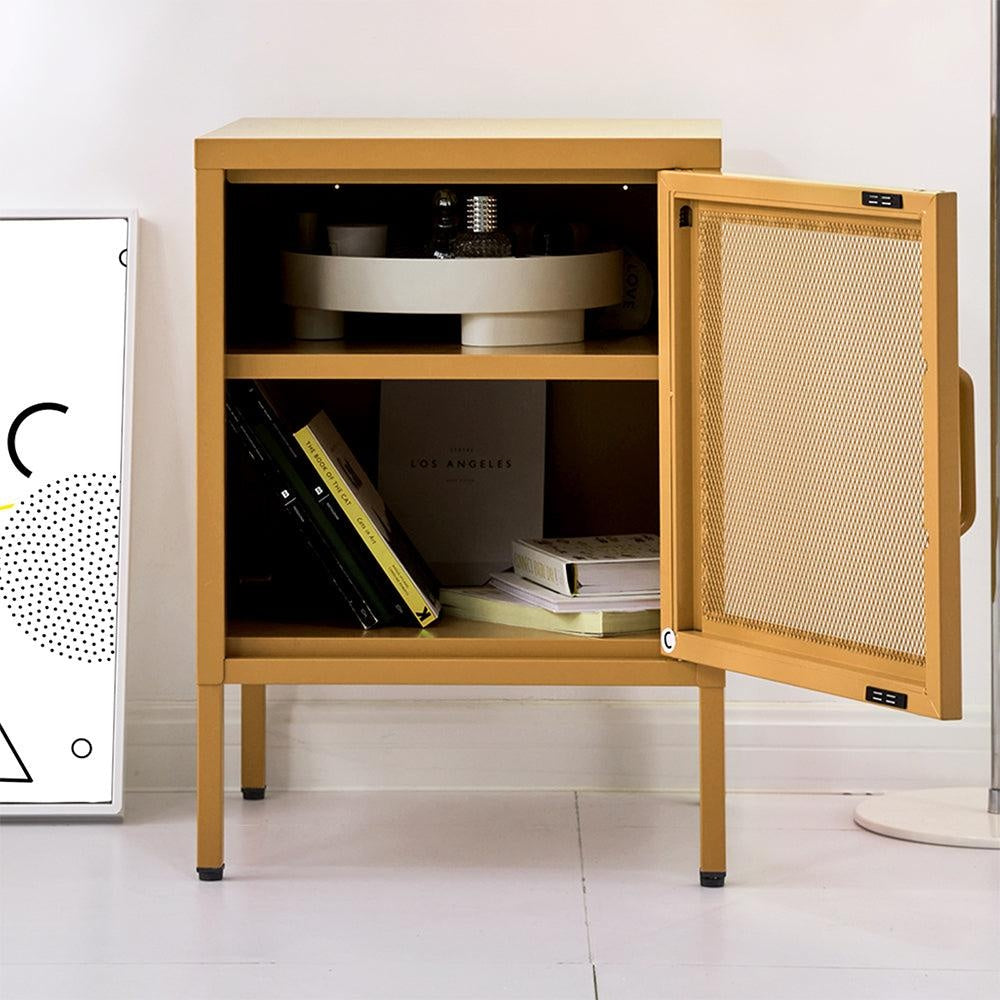 ArtissIn Mini Mesh Door Storage Cabinet Organizer Bedside Table Yellow Deals499