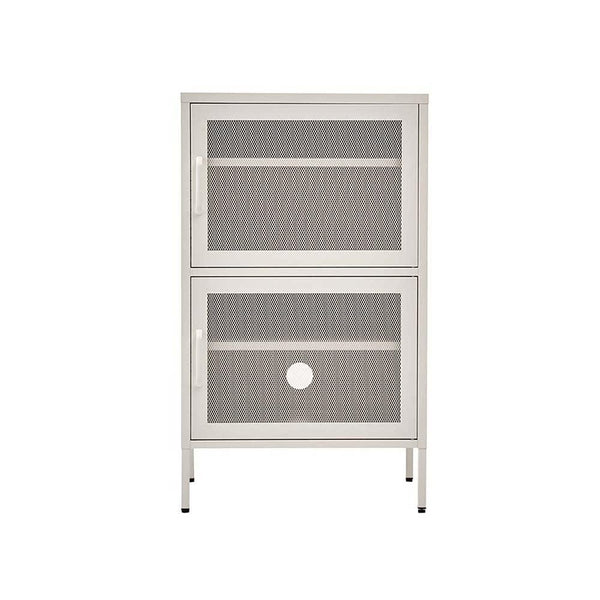 ArtissIn Double Mesh Door Storage Cabinet Organizer Bedroom White Deals499