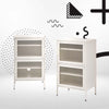 ArtissIn Double Mesh Door Storage Cabinet Organizer Bedroom White Deals499