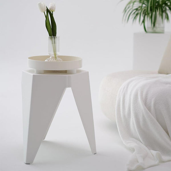 ArtissIn Set of 2 Puzzle Stool Plastic Stacking Stools Chair Outdoor Indoor White Deals499