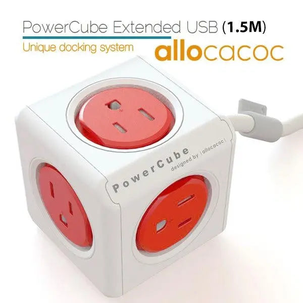 ALLOCACOC POWERCUBE Extended Boston Red 5 Outlets with 1.5M CABLE Deals499
