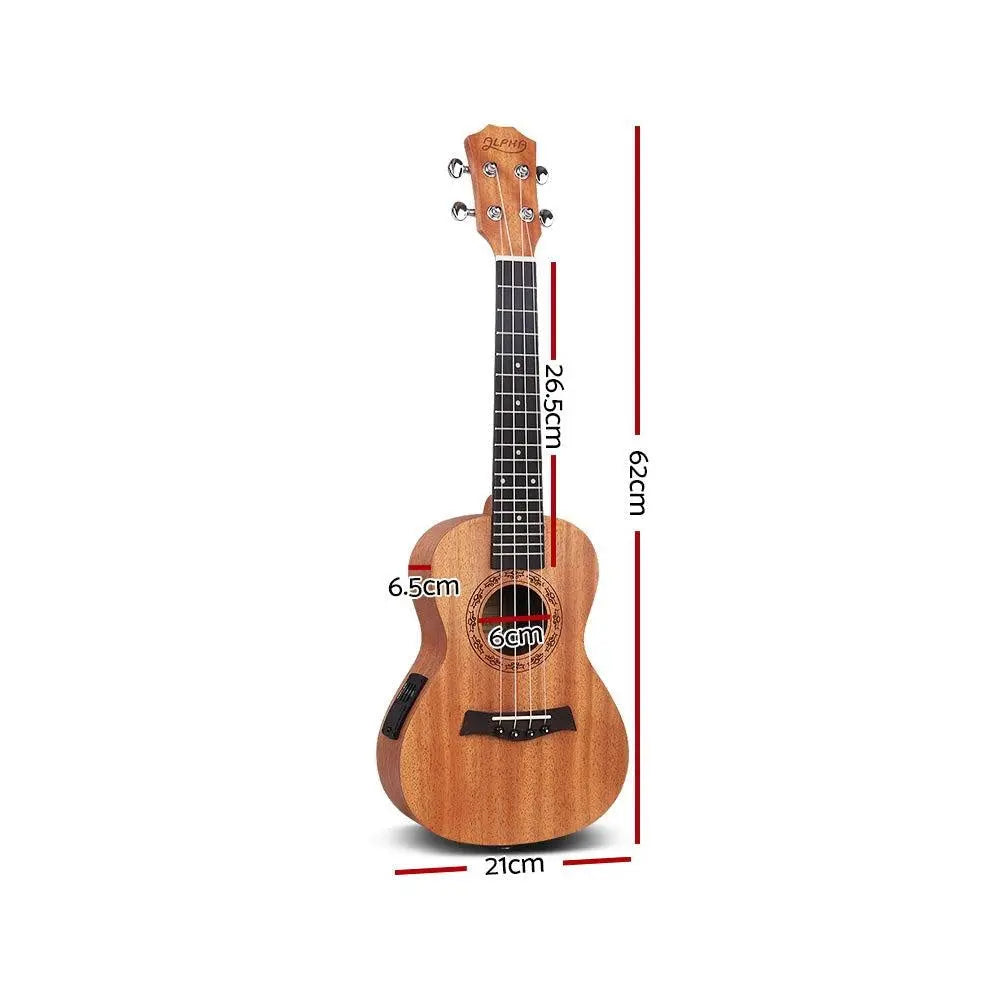 ALPHA 23 Inch Concert Ukulele Electric Mahogany Ukeleles Uke Hawaii Guitar with EQ Deals499