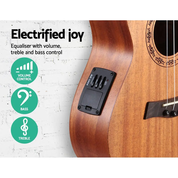 ALPHA 26 Inch Tenor Ukulele Electric Mahogany Ukeleles Uke Hawaii Guitar with EQ Deals499