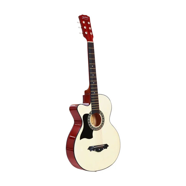 ALPHA 38 Inch Wooden Acoustic Guitar Left handed with Accessories set Natural Wood Deals499