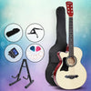 ALPHA 38 Inch Wooden Acoustic Guitar Left handed with Accessories set Natural Wood Deals499