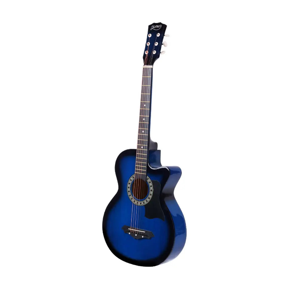 ALPHA 38 Inch Wooden Acoustic Guitar with Accessories set Blue Deals499