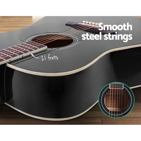 ALPHA 41 Inch Wooden Acoustic Guitar Black Deals499