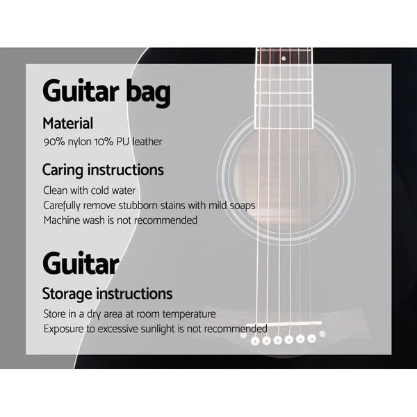 ALPHA 41 Inch Wooden Acoustic Guitar Black Deals499