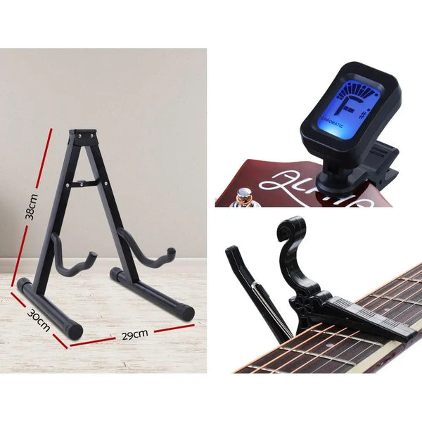 ALPHA 41 Inch Wooden Acoustic Guitar with Accessories set Natural Wood Deals499