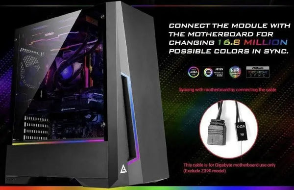 ANTEC DP501 ATX ARGB Front LED, LED Control, Tempered Glass, 2.5' x 4, 3.5' x 2, 7x PCI.1x 120mm pre-installed Gaming Case. 2 Years Warranty ANTEC