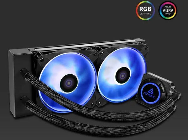ANTEC Kuhler K240 RGB All in One CPU Liquid Cooler, LGA 115x, 1200, 2066, 2011, 115x AMx, FMx. 3 Yr warranty ANTEC