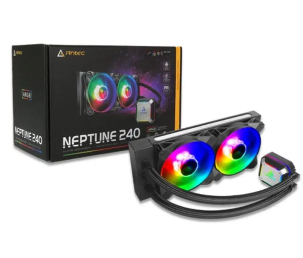 ANTEC Neptune 240 ARGB Advanced Liquid CPU Cooler, PWM LED Fan, PTFE Tubing, LGA 115x, 1200, 2011-v3, 2066, AM4, AM3+ FMx, TR4, 3 Yrs Warranty ANTEC