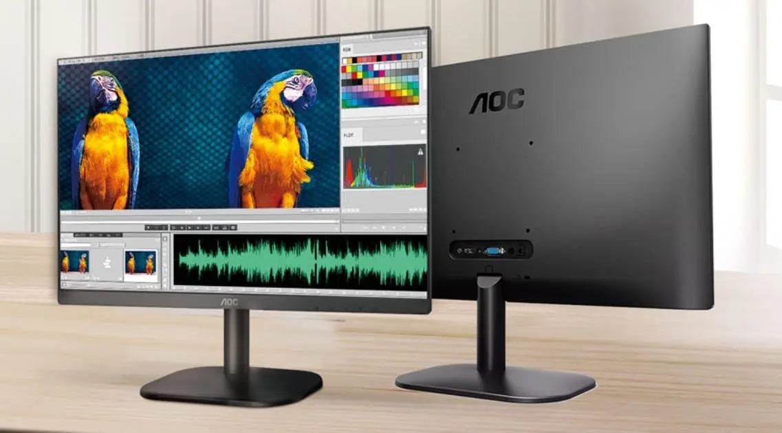 AOC 23.8' IPS, Low Blue, Flicker Free, Ultra Slim Monitor. VGA, HDMI 1.4. VESA 100 x 100mm. Office, Business, Home Monitor AOC