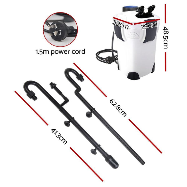 Aquarium External Canister Filter Aqua Fish Tank UV Light with Media Kit 2400L/H Deals499