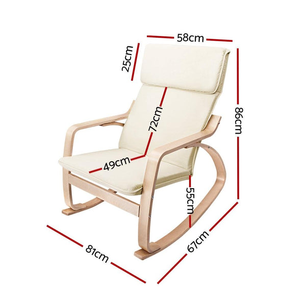 Artiss Fabric Rocking Armchair - Beige Deals499