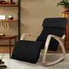 Artiss Fabric Rocking Armchair with Adjustable Footrest - Black Deals499