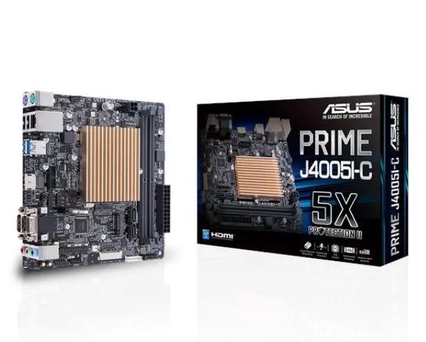ASUS PRIME J4005I-C OEM Low-power, fan-less Motherboard for Intel Celeron® SoC J4005, 2 x DDR4, 2400/2133 MHz, 5X Protection II, HDMI/D-Sub/LVDS ASUS