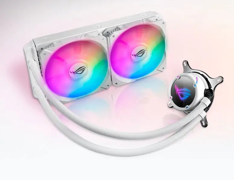 ASUS ROG Strix LC 240 RGB White Edition Liquid CPU Cooler Aura Sync Double ROG 120mm Addressable RGB Radiator Fans AM4, TR4 Intel: LGA 115x,1366, 2011 ASUS