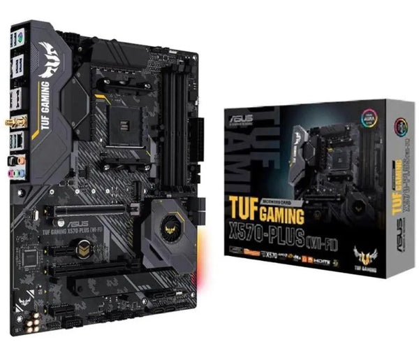 ASUS TUF GAMING X570-PLUS (WI-FI) AMD AM4 X570 ATX MB, PCIe 4.0, Dual M.2,14 Dr. MOS Power Stages, HDMI, DP, SATA 6Gb/s, USB 3.2 Gen2, Aura Sync ASUS