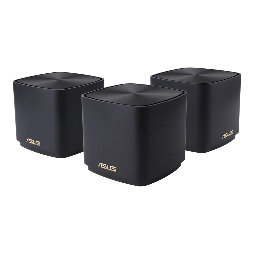 ASUS ZenWiFi AX Mini XD4 AX1800 Wifi 6 Dual-Band Whole-Home Mesh Routers For Large Homes, 2xAntenna, Up To 445sqm, Black (3 Pack) ASUS