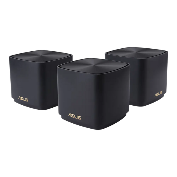 ASUS ZenWiFi AX Mini XD4 AX1800 Wifi 6 Dual-Band Whole-Home Mesh Routers For Large Homes, 2xAntenna, Up To 445sqm, Black (3 Pack) ASUS