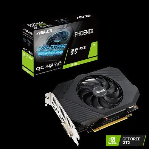 ASUS nVidia GeForce Phoenix GTX 1650 OC 4G Video Card, GDDR6, PCI-e 3.0, 1665 MHz/1635 MHz, 1x DVI-D, 1x HDMI 2.0b, 1x DP 1.4 ASUS