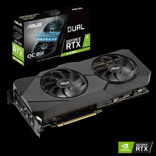 ASUS nVidia Super DUAL-RTX2070S-O8G EVO GeForce® RTX 2070 SUPER EVO OC Edition 8GB GDDR6, 2 Fans, 3xDP/1xHDMI, 1845 Boost, NON-RGB ASUS