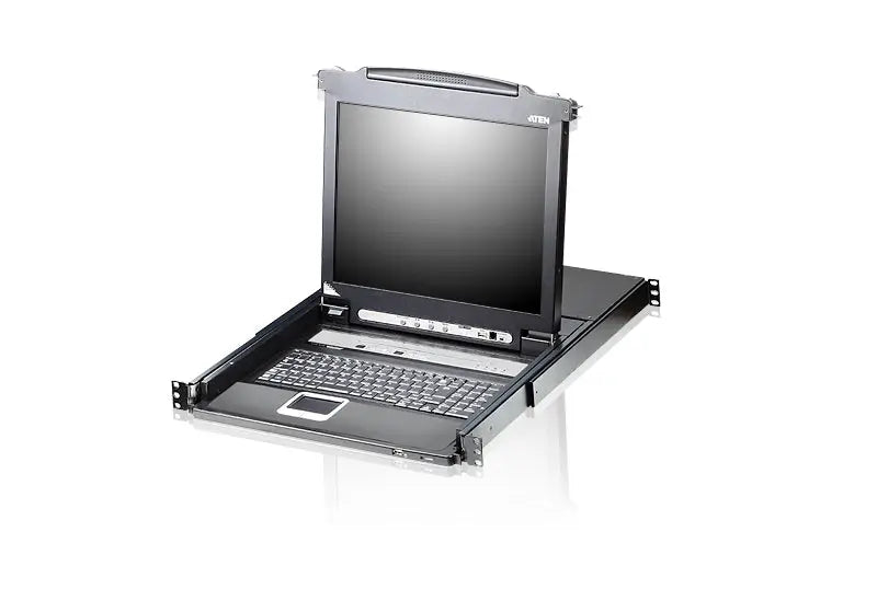 ATEN CL5708M-ATA-AU-V 8 Port Rackmount USB-PS/2 Single Rail Slideaway 17' LCD KVMP Switch with front USB ATEN