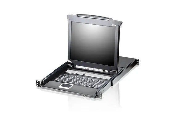 ATEN CL5708M-ATA-AU-V 8 Port Rackmount USB-PS/2 Single Rail Slideaway 17' LCD KVMP Switch with front USB ATEN
