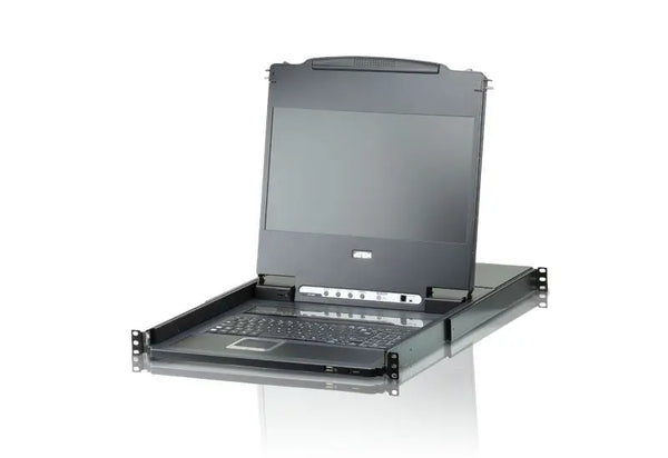 ATEN CL6708MW-ATA-AU-V Rackmount USB DVI Single Rail 17.3' Widescreen Full HD LCD KVM 8-port Switch ATEN