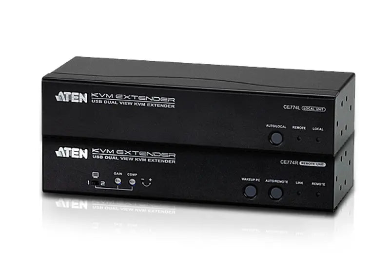 ATEN USB Dual VGA Cat 5 KVM Extender (1600 x 1200@150m);1920 x 1200 @ 60Hz (30 m), RS-232, Audio ATEN