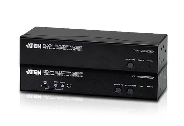 ATEN USB Dual VGA Cat 5 KVM Extender (1600 x 1200@150m);1920 x 1200 @ 60Hz (30 m), RS-232, Audio ATEN