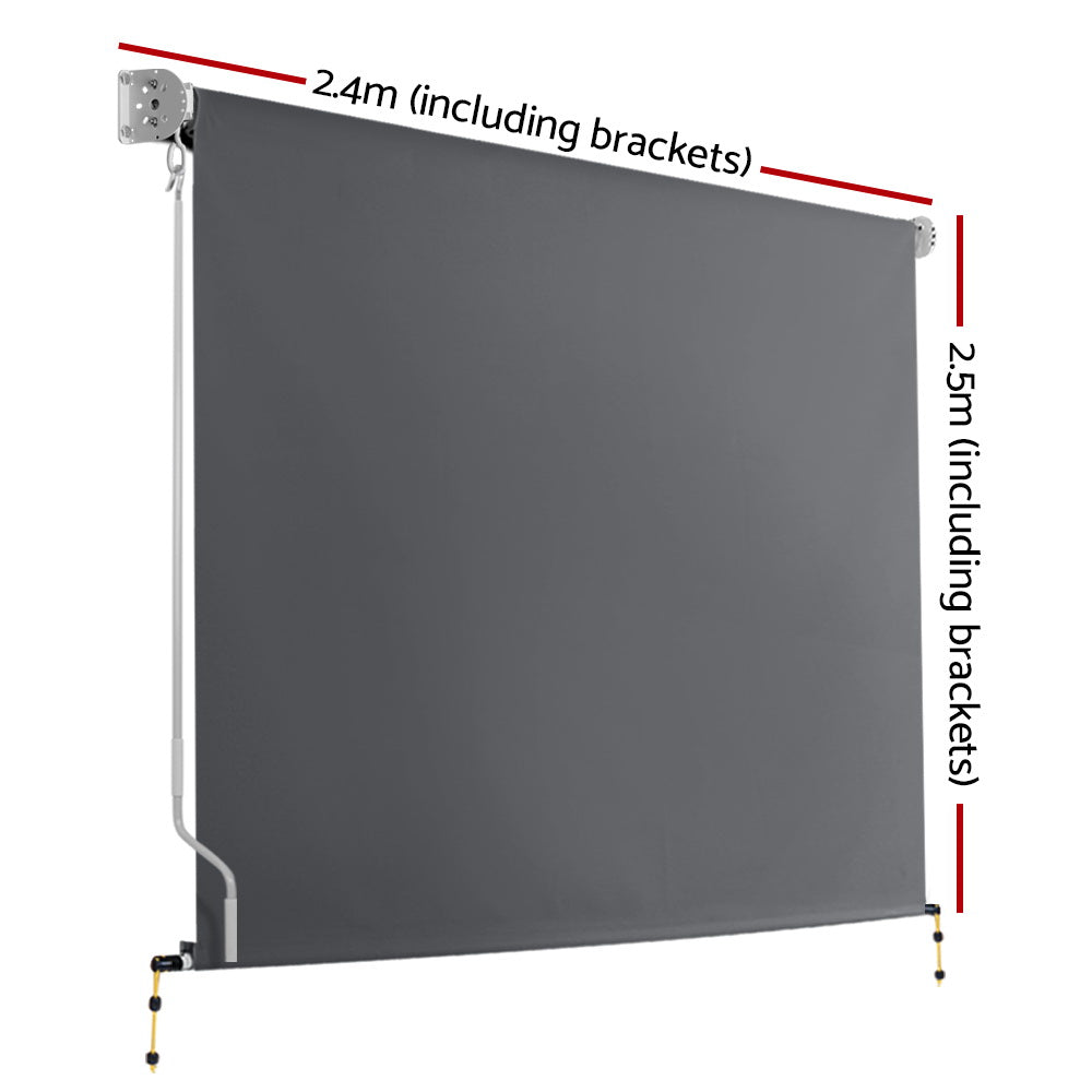 Set of 2 Instahut Outdoor Blinds Roll Down Awning Straight Drop Patio 2.4X2.5M Deals499