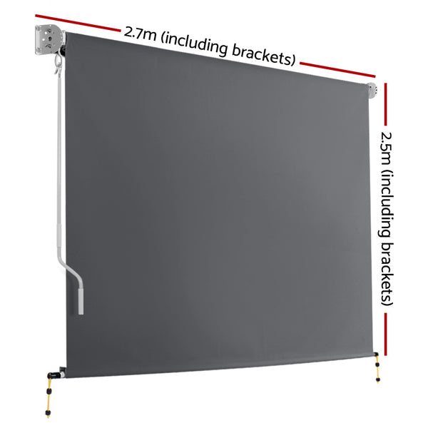 Set of 2 Instahut Outdoor Blinds Roll Down Awning Straight Drop Patio 2.7X2.5M Deals499