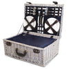 Alfresco 6 Person Picnic Basket Set Cooler Bag Wicker PU Fastening Straps Plates Deals499