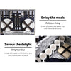 Alfresco 6 Person Picnic Basket Set Cooler Bag Wicker PU Fastening Straps Plates Deals499