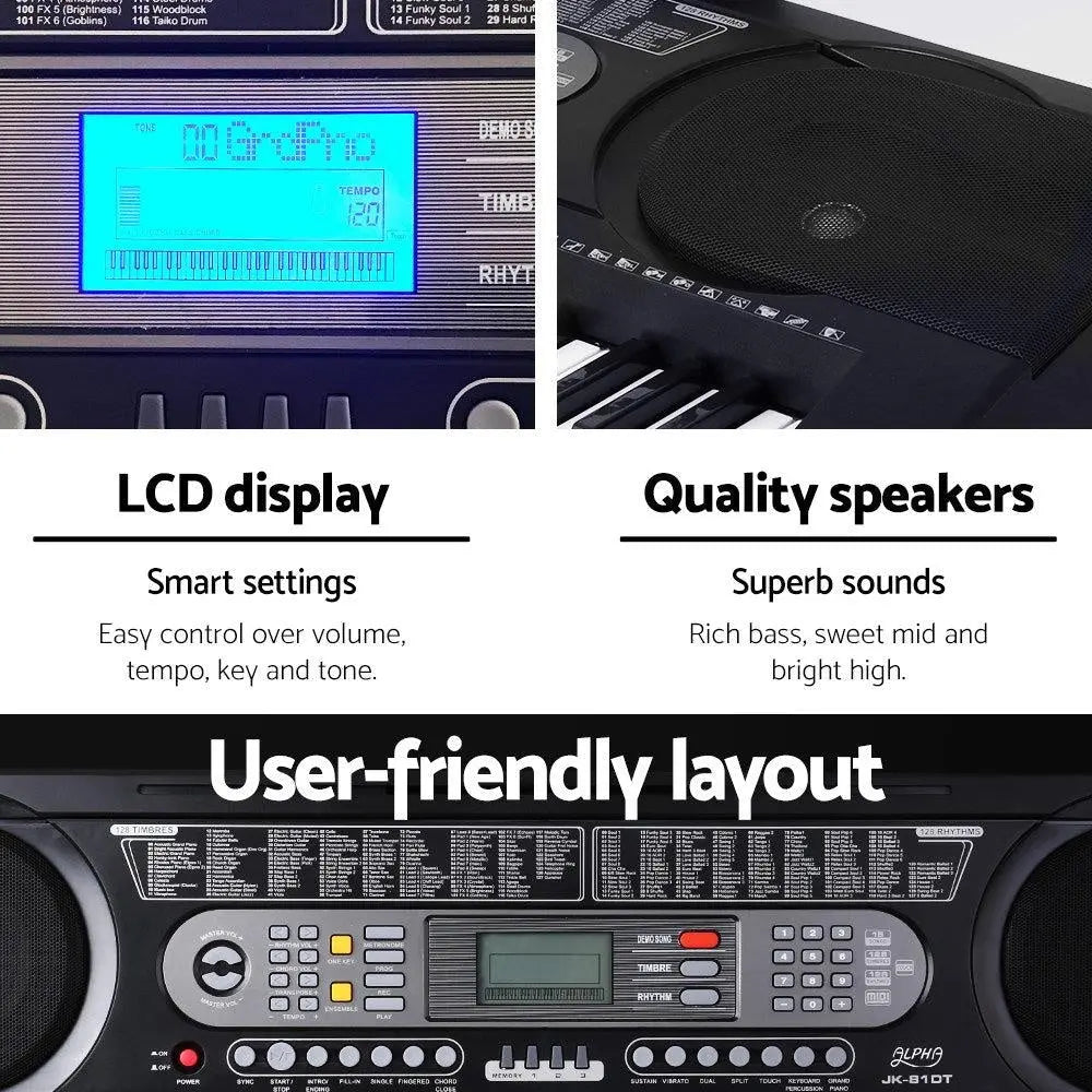 Alpha 61 Keys Electronic Piano Keyboard Electric Instrument Touch Sensitive Midi Deals499