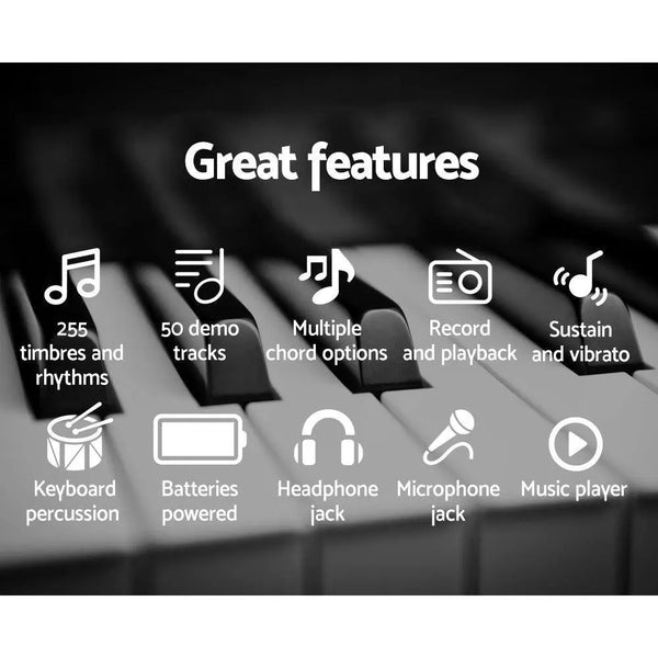 Alpha 61 Keys Electronic Piano Keyboard LED Electric w/Holder Music Stand USB Port Deals499