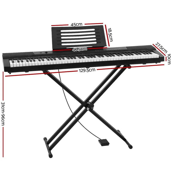 Alpha 88 Keys Electronic Piano Keyboard Electric Holder Music Stand Touch Sensitive with Sustain pedal Deals499
