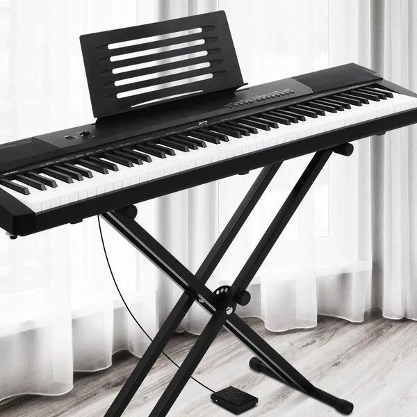 Alpha 88 Keys Electronic Piano Keyboard Electric Holder Music Stand Touch Sensitive with Sustain pedal Deals499