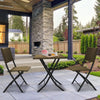 Arcadia Furniture Outdoor 3 Piece Foldable Rattan Coffee Table Set Garden Patio Oatmeal Deals499