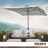 Arcadia Furniture Umbrella 3 Metre with Solar LED Lights Garden Yard Grey Deals499