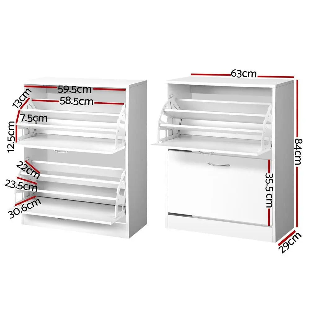 Artiss 2 Door Shoe Cabinet - White Deals499